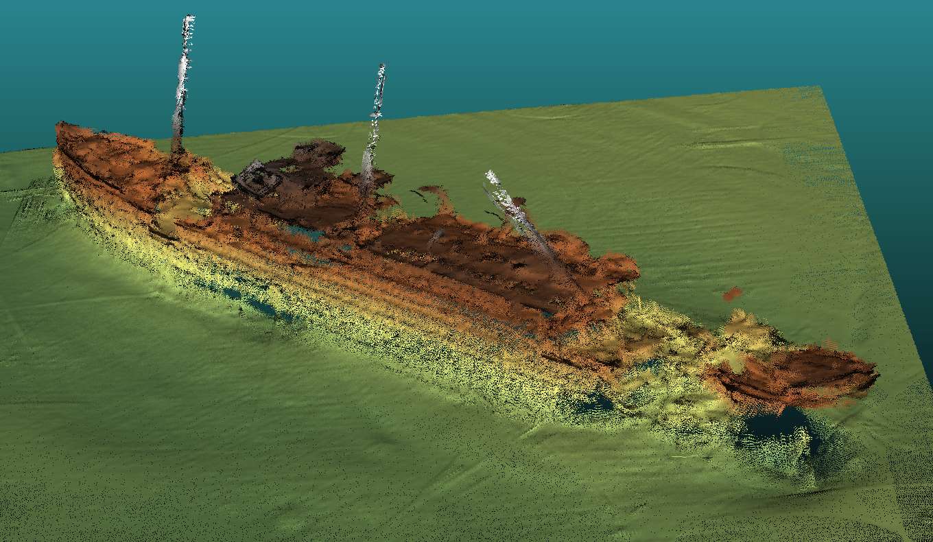 Rosenxt - Scan of a ship wreck by an AUV