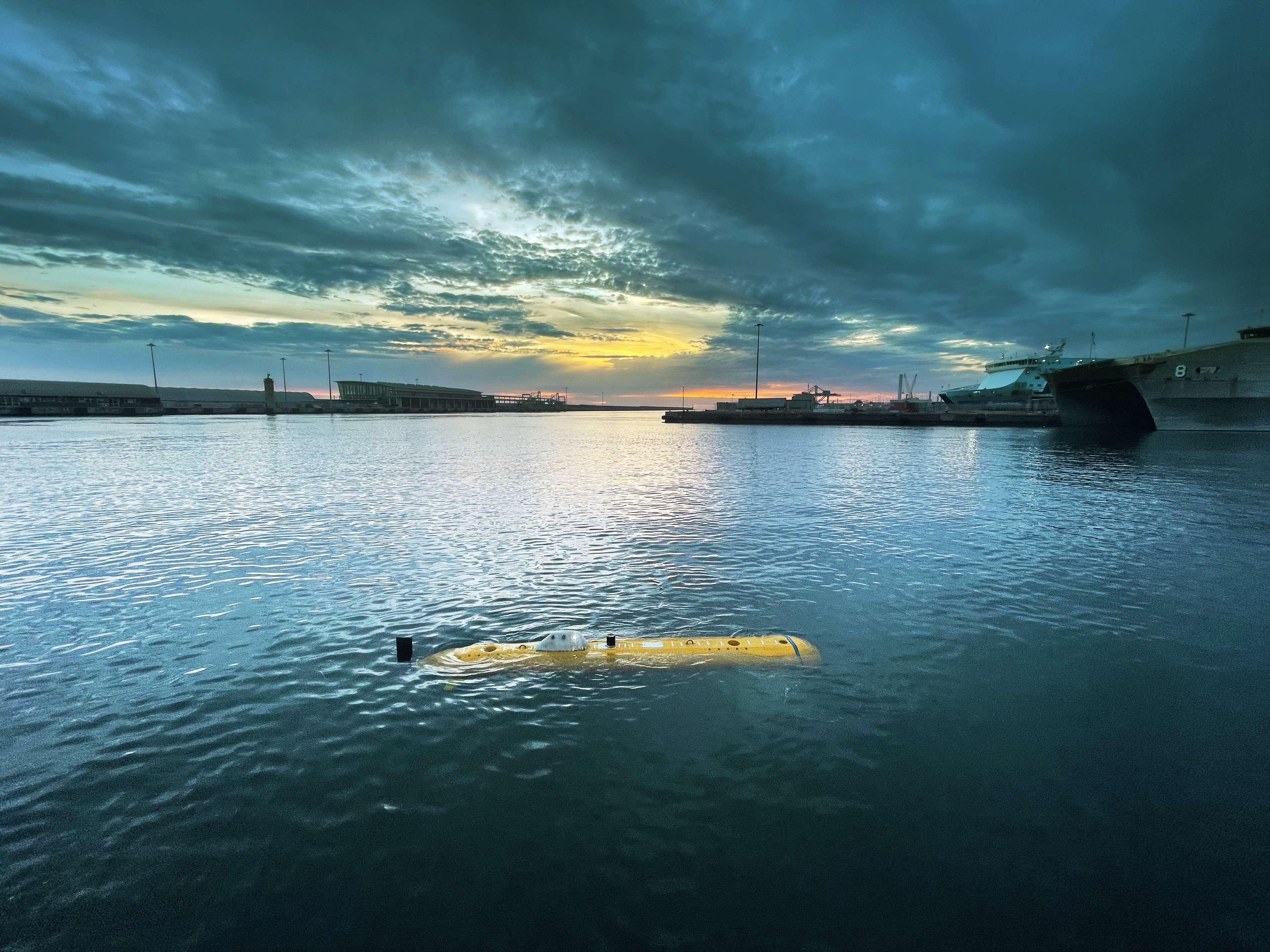 Rosenxt - AUV in Port at sunset. 